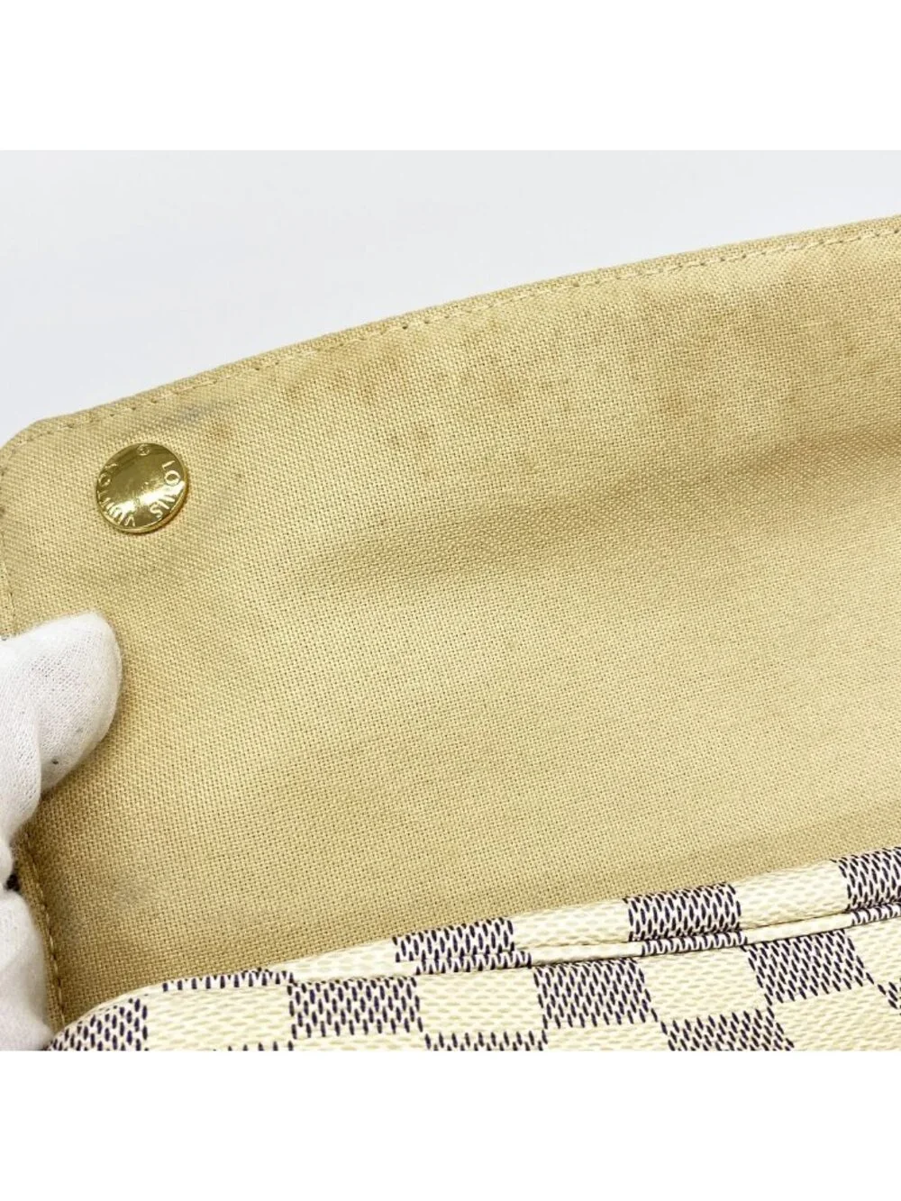 Louis Vuitton Shoulder Bag Damier Azur Naviglio White